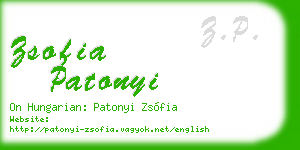 zsofia patonyi business card